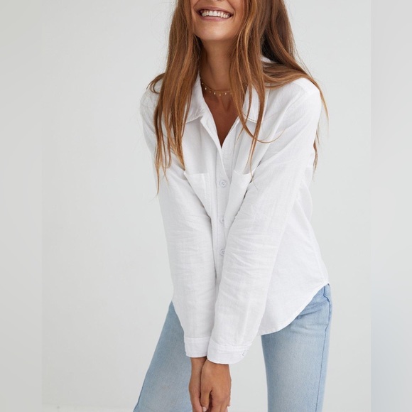 Bella Dahl Tops - Bella Dahl Two Pocket Front Tie Long Sleeve Button Down Shirt Blouse